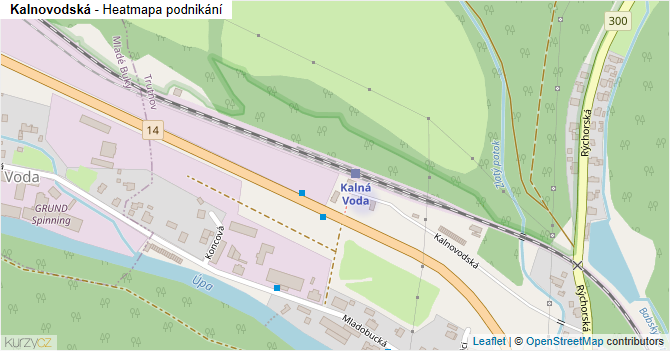 Kalnovodská - mapa podnikání