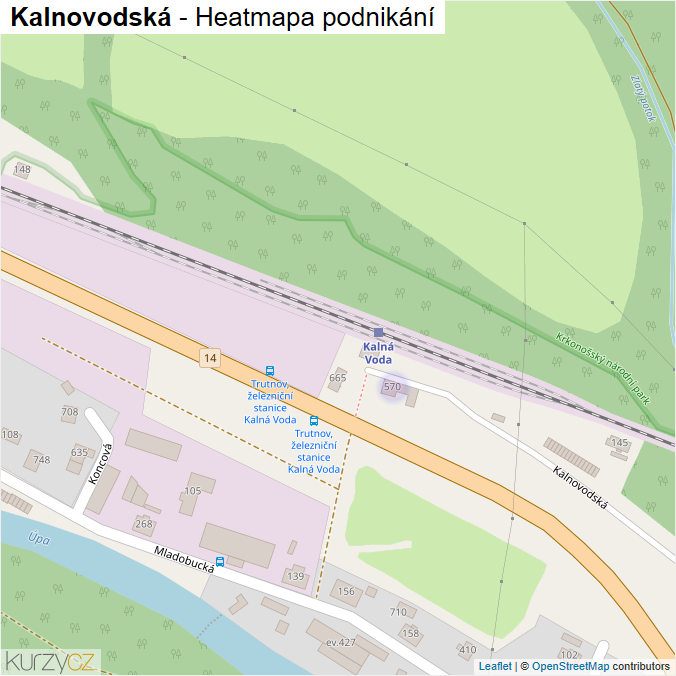 Mapa Kalnovodská - Firmy v ulici.