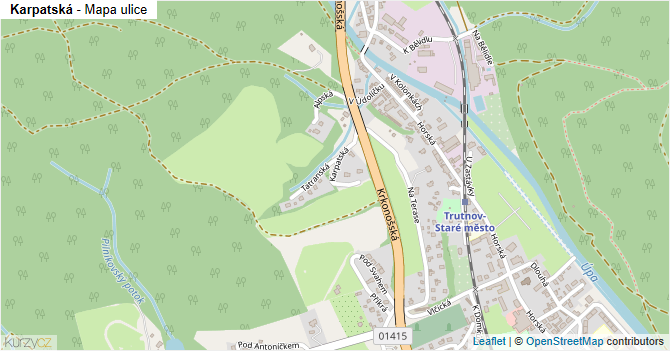 Karpatská - mapa ulice
