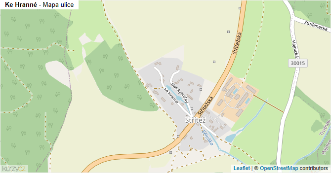 Ke Hranné - mapa ulice