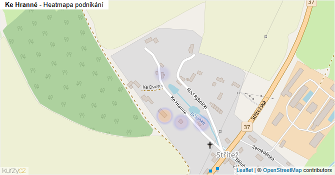 Ke Hranné - mapa podnikání