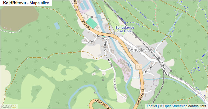 Ke Hřbitovu - mapa ulice
