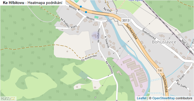 Ke Hřbitovu - mapa podnikání