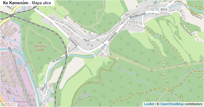 Ke Kamenům - mapa ulice