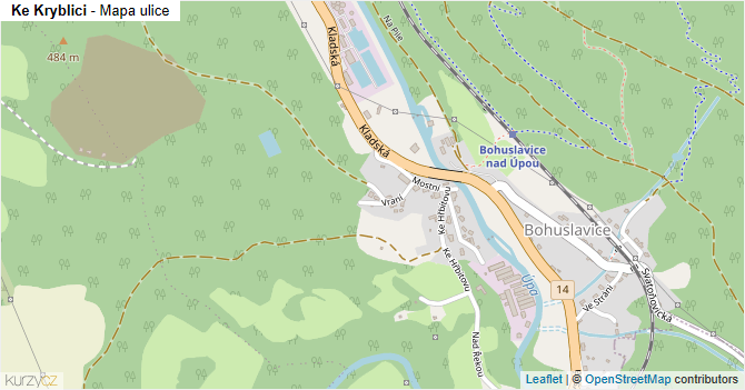 Ke Kryblici - mapa ulice