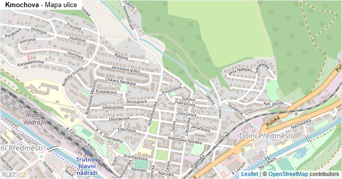 Kmochova - mapa ulice