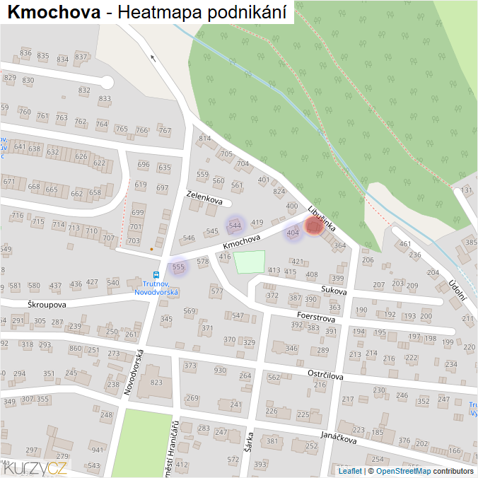 Mapa Kmochova - Firmy v ulici.