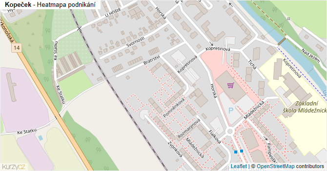 Kopeček - mapa podnikání