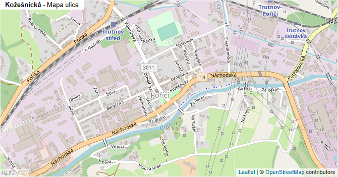 Kožešnická - mapa ulice