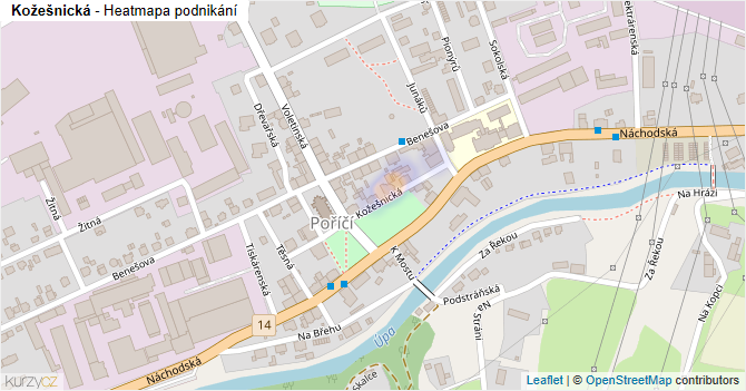 Kožešnická - mapa podnikání