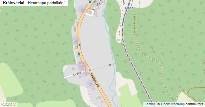 Královecká - mapa podnikání