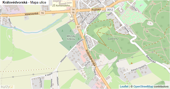 Královédvorská - mapa ulice