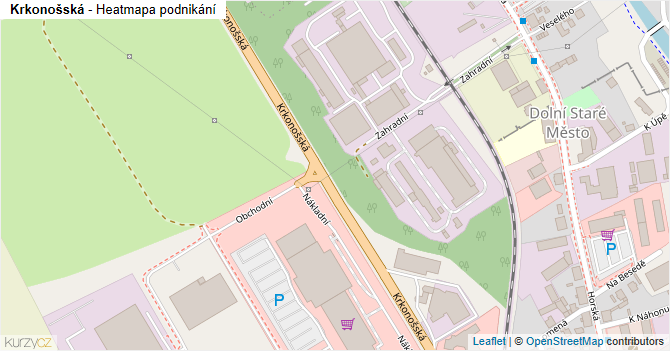Krkonošská - mapa podnikání