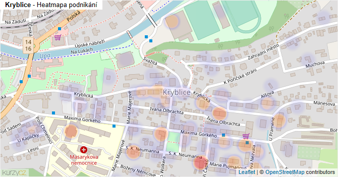 Kryblice - mapa podnikání