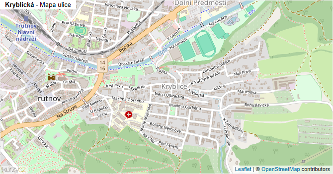 Kryblická - mapa ulice