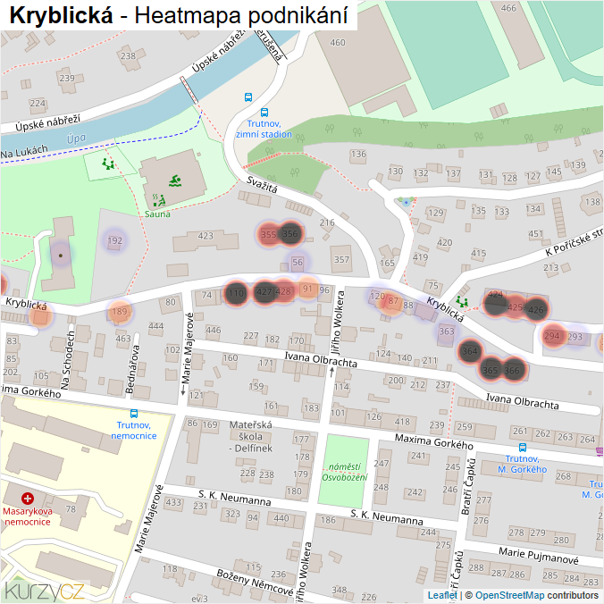 Mapa Kryblická - Firmy v ulici.