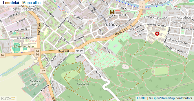Lesnická - mapa ulice