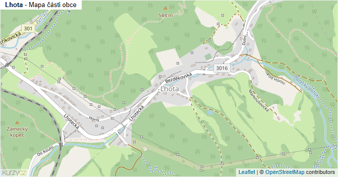 Lhota - mapa části obce