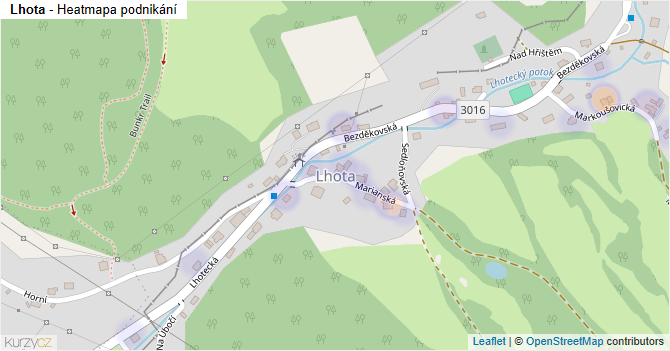 Lhota - mapa podnikání