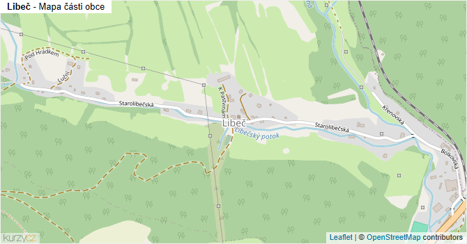 Libeč - mapa části obce