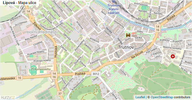 Lípová - mapa ulice