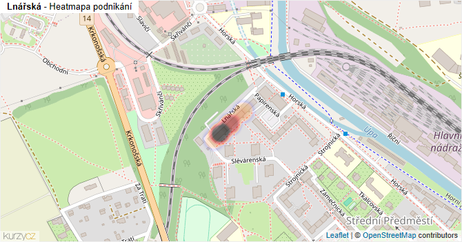 Lnářská - mapa podnikání
