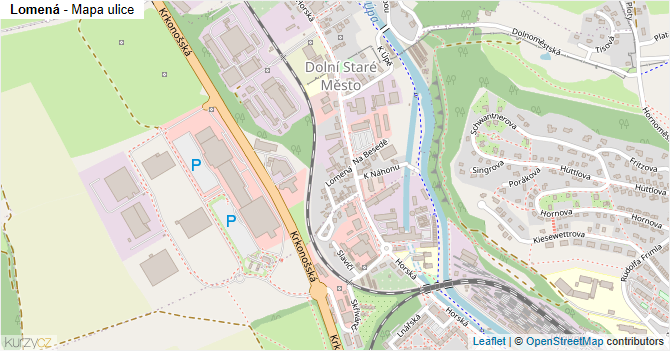 Lomená - mapa ulice