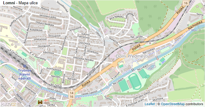 Lomní - mapa ulice