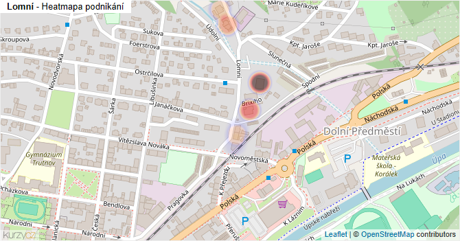 Lomní - mapa podnikání