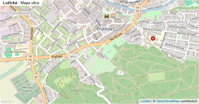 Lužická - mapa ulice