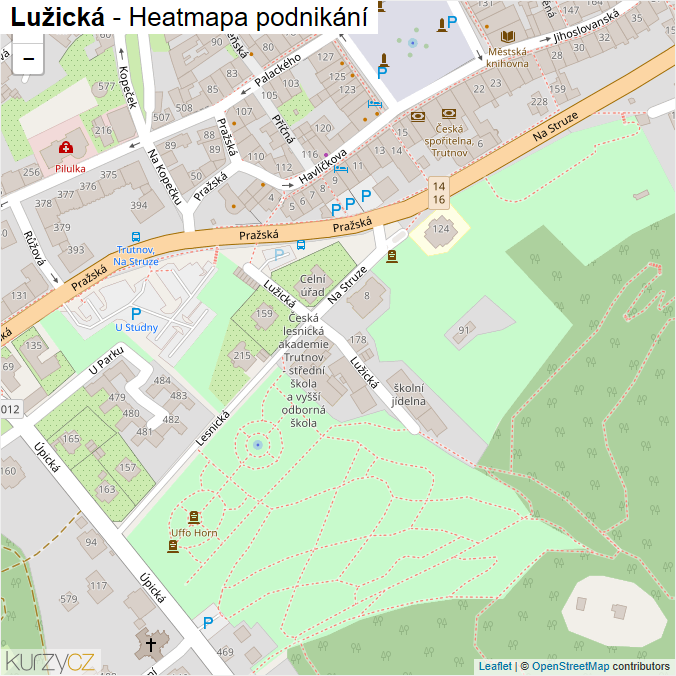Mapa Lužická - Firmy v ulici.