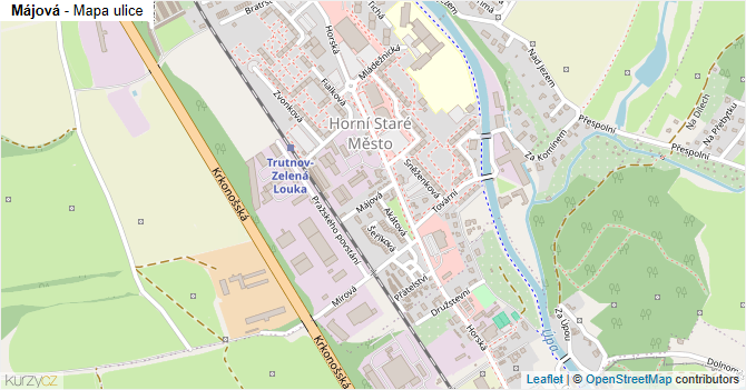 Májová - mapa ulice