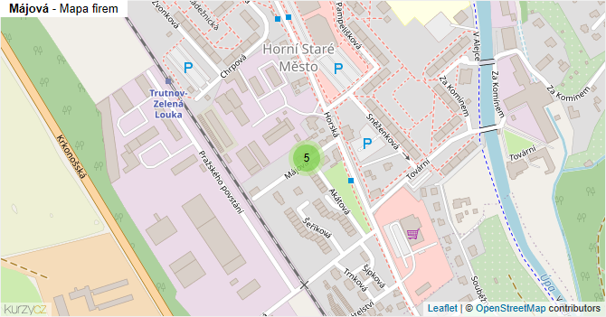Májová - mapa firem