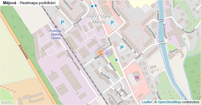 Májová - mapa podnikání