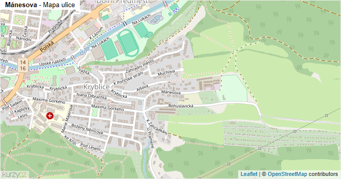 Mánesova - mapa ulice