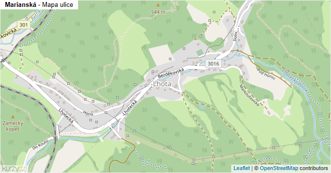 Marianská - mapa ulice