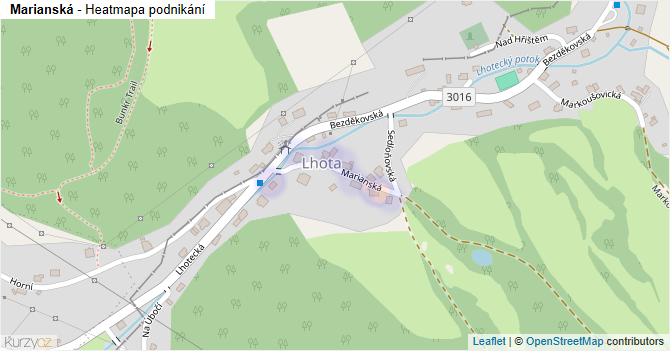 Marianská - mapa podnikání