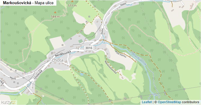 Markoušovická - mapa ulice