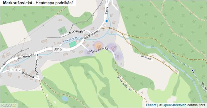 Markoušovická - mapa podnikání