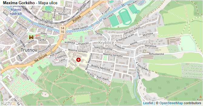 Maxima Gorkého - mapa ulice