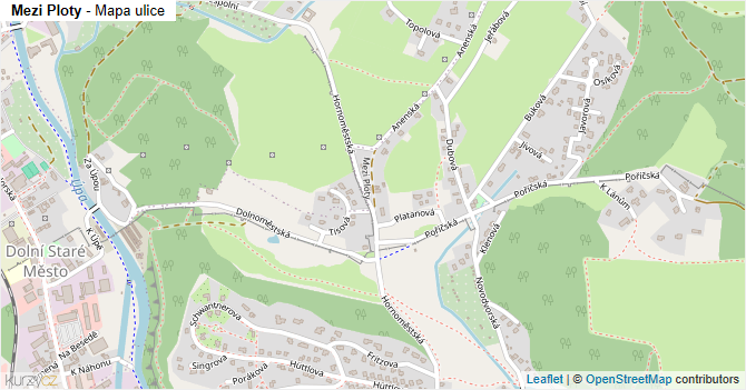 Mezi Ploty - mapa ulice