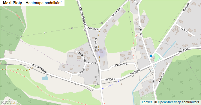 Mezi Ploty - mapa podnikání