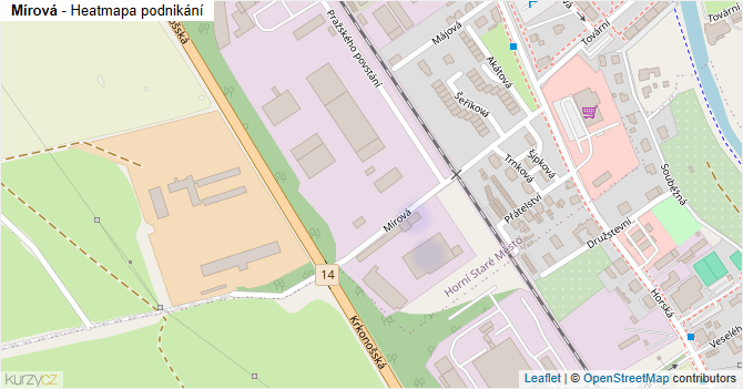 Mírová - mapa podnikání