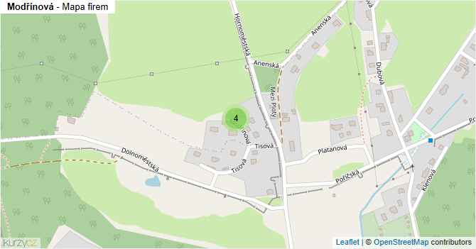 Modřínová - mapa firem