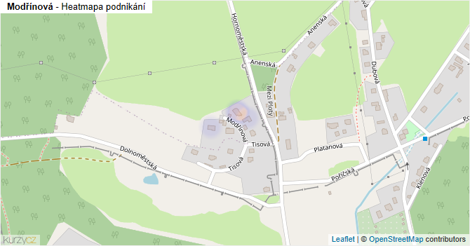 Modřínová - mapa podnikání