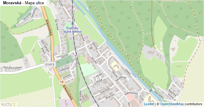 Moravská - mapa ulice