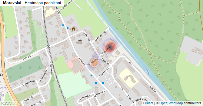 Moravská - mapa podnikání