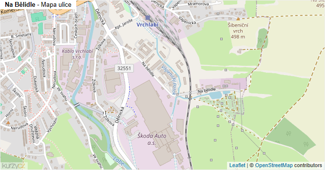 Na Bělidle - mapa ulice