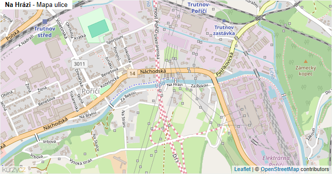 Na Hrázi - mapa ulice