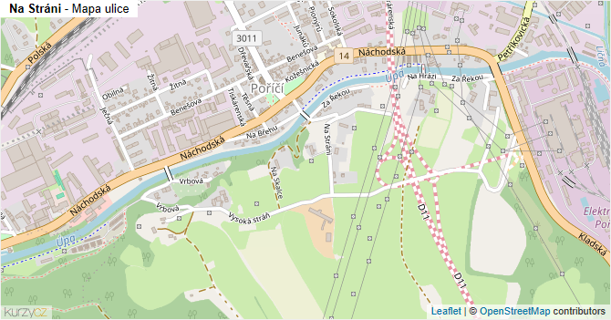 Na Stráni - mapa ulice
